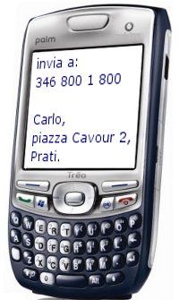 scrivi: NOME INDIRIZZO CIVICO e ZONA e invia un SMS ad AssoTaxi al numero 3468001800