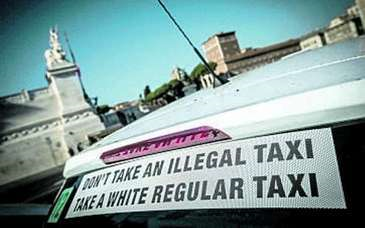 Don't take an illegal taxi, take a white regular taxi